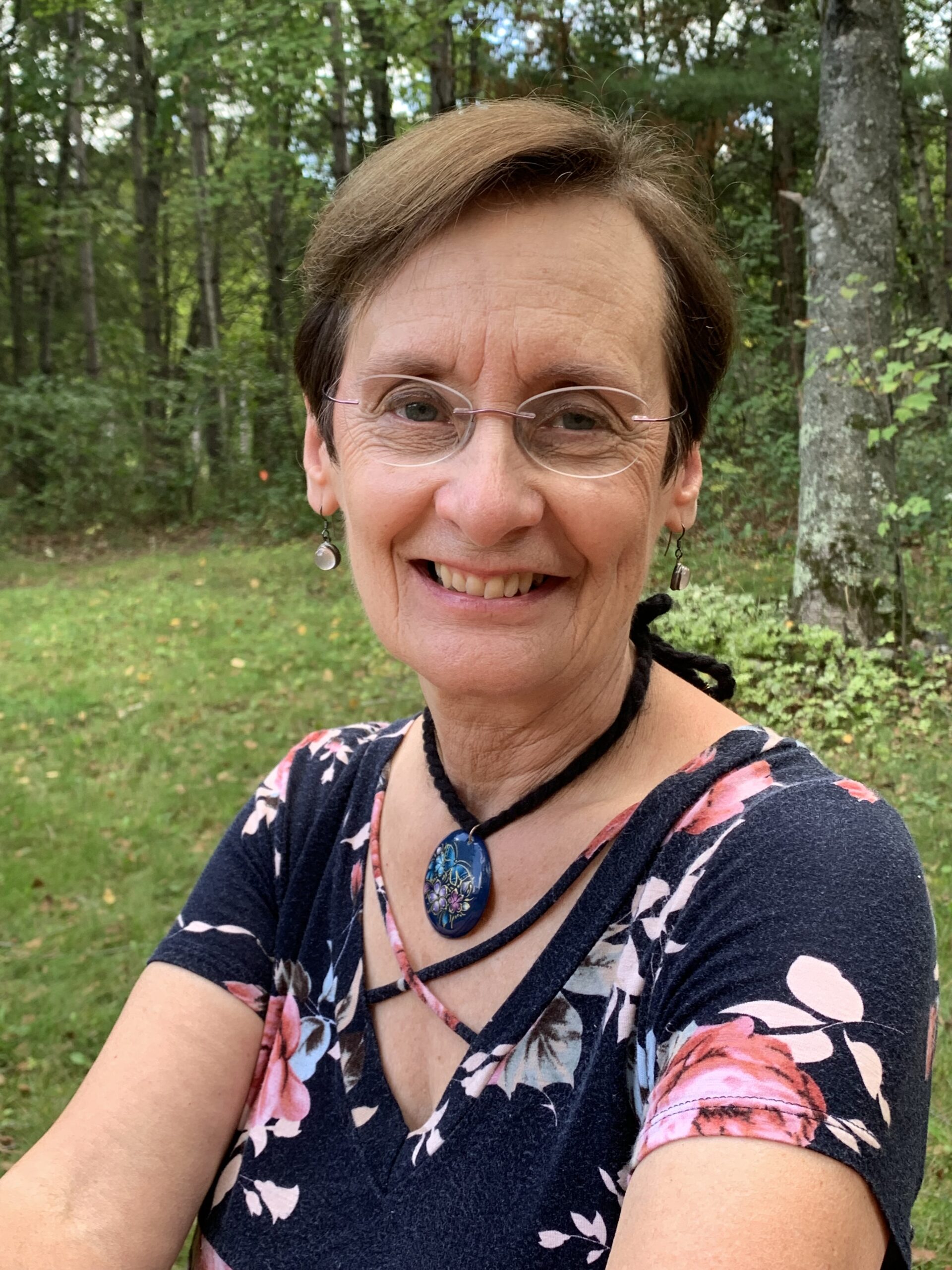 Author at her northwoods home